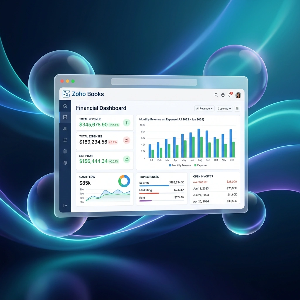 Zoho Books Dashboard Preview